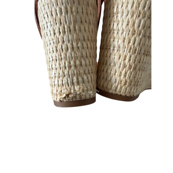 J MACLAUGHLIN Tan Leather Esapdrilles Sandals Wedges Size 6.5 - Picture 3 of 10